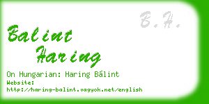 balint haring business card